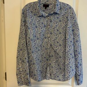 Jcrew Liberty of London cotton button down shirt tawna lawn, women’s size 20